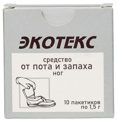 Средство от пота и запаха ног с маркировкой экотекс 1,5 10 шт. пак