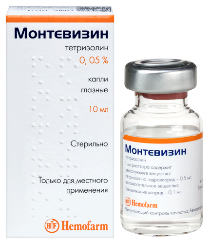 Монтевизин 0,05% капли глазные 10 мл