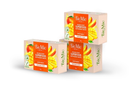 Набор 3=2 BIOMIO SUPERFOOD МЫЛО НАТУРАЛЬНОЕ С БАТТЕРОМ МАНГО