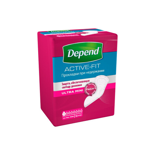 DEPEND ПРОКЛАДКИ ДЛЯ ЖЕНЩИН ПРИ НЕДЕРЖАНИИ ACTIVE FIT ULTRA MINI N12