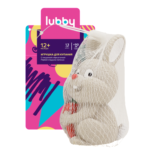 Lubby игрушка для купания 12+/заяц/16628