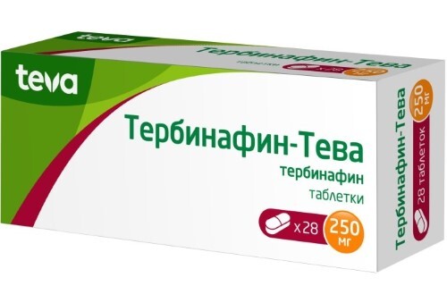 Купить Тербинафин-тева 0,25 28 шт. таблетки цена