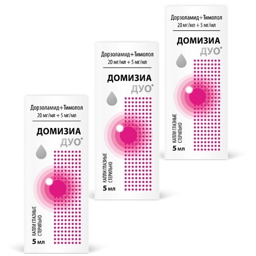 Набор из 3х уп. Домизиа Дуо глазные капли - со скидкой