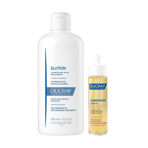 Набор DUCRAY CREASTIM ЛОСЬОН ПРОТИВ ВЫПАДЕНИЯ ВОЛОС 60МЛ + DUCRAY ELUTION МЯГКИЙ БАЛАНСИРУЮЩИЙ ШАМПУНЬ 400МЛ