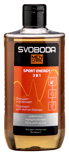 Svoboda men care шампунь-кондиционер-гель для душа 3 в 1 sport energy 290 мл