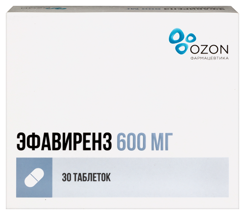 Купить Эфавиренз 600 мг 30 шт. блистер таблетки, покрытые пленочной оболочкой цена