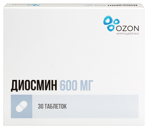 Диосмин 600 мг 30 шт. таблетки, покрытые пленочной оболочкой