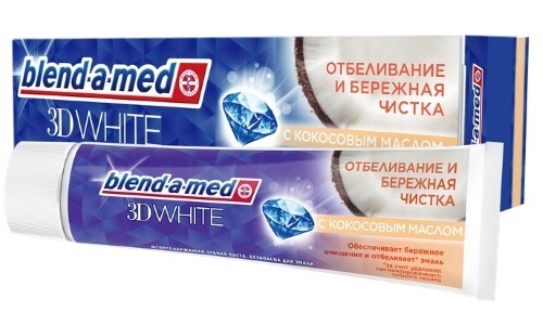 Купить Blend-a-med зубная паста 3d white отбеливание и бережная чистка с кокосовым маслом 100 мл цена