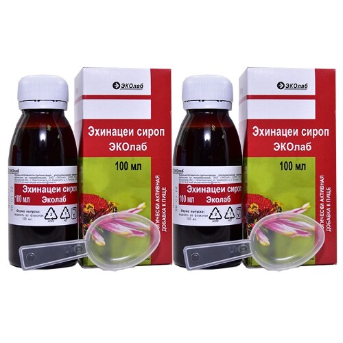 Набор Эхинацеи сироп эколаб 100мл закажи 2 упаковки со скидкой 10% - цена 264.78 руб., купить в интернет аптеке в Барнауле Набор Эхинацеи сироп эколаб 100мл закажи 2 упаковки со скидкой 10%, инструкция по применению