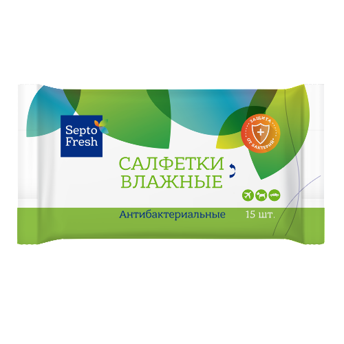 Купить Septofresh салфетки влажные антибактериальные 15 шт. цена