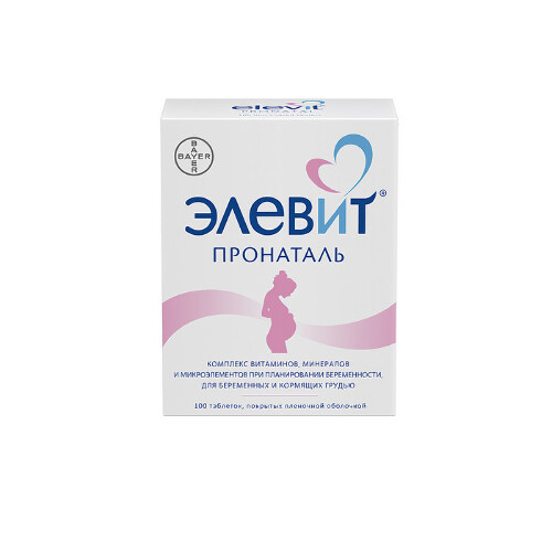 Элевит пронаталь 100 шт. таблетки, покрытые пленочной оболочкой