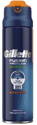 Купить Gillette fusion proglide sensitive 2-в-1 active sport гель для бритья 170 мл цена