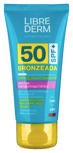 Librederm bronzeada солнцезащитный крем для лица против пигментных пятен spf 50 50 мл