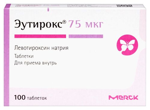 Купить Эутирокс 75 мкг 100 шт. таблетки цена