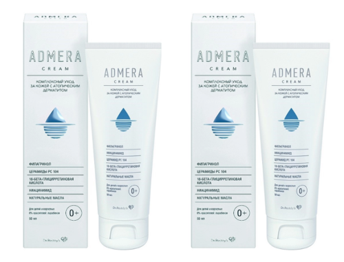 Набор Адмера крем для ухода за сухой и чувствительной кожей лица и тела 50 мл из 2 уп со скидкой