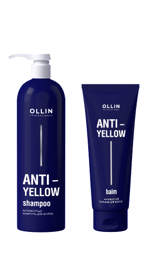 Набор Ollin anti-yellow шампунь для волос антижелтый 500 мл + бальзам 250 мл