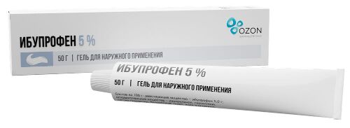 Купить Ибупрофен 5% гель для наружного применения 50 гр цена