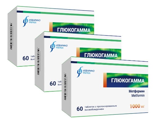Набор "Сахарный диабет 2 типа" - Глюкогамма 1000мг №60 3 уп.