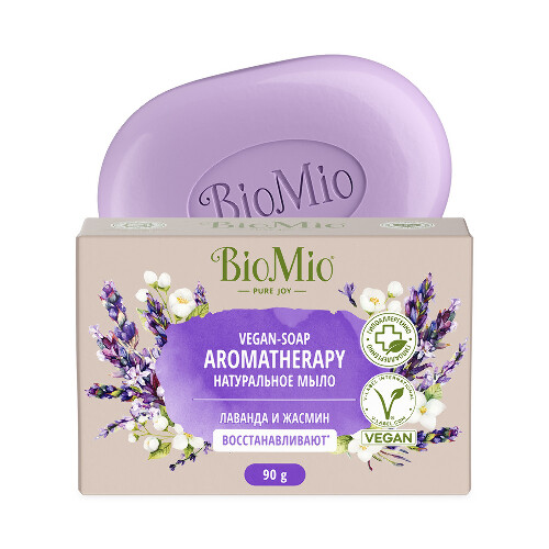 Купить Biomio bio-soap aromatherapy мыло натуральное жасмин и эфирное масло лаванды 90 гр цена