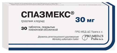 Спазмекс 30 мг 30 шт. таблетки, покрытые пленочной оболочкой