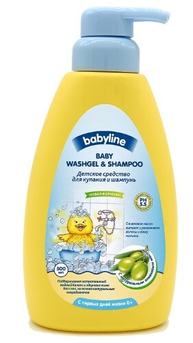 Купить Babyline nature детское средство для купания и шампунь с оливковым маслом 500 мл цена