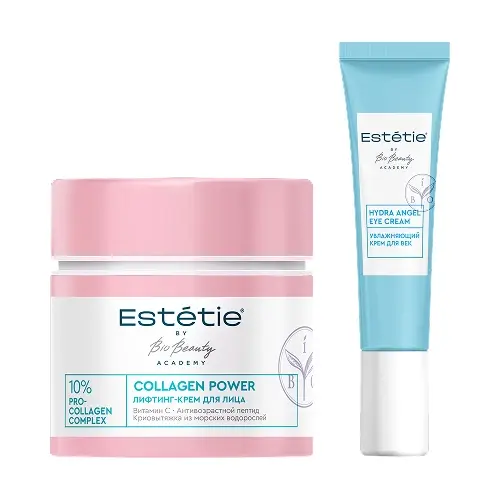 Набор ESTETIE ЛИФТИНГ И УВЛАЖНЕНИЕ со скидкой: лифтинг-крем для лица COLLAGEN POWER 45мл + крем для век увлажняющий 15мл