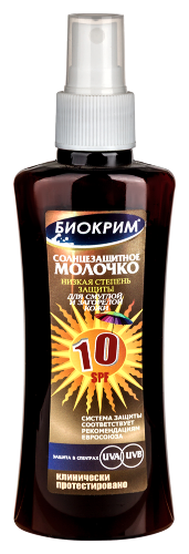 Купить Биокрим молочко солнцезащитное spf 10/распылитель 150 мл цена