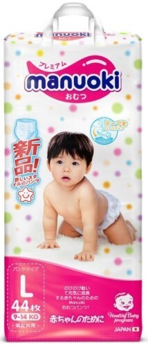 Купить Manuoki трусики-подгузники детские размер l 9-14 кг 44 шт. цена