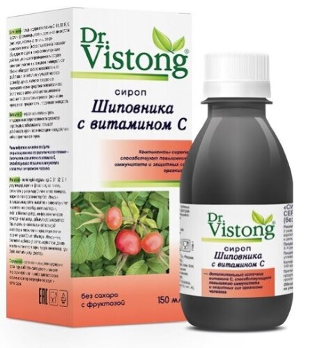 Dr vistong сироп шиповника с витамином с (без сахара/с фруктозой) 150 мл
