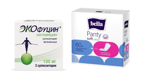 Набор Экофуцин 100мг 3шт. супп ваг + Bella прокладки ежедневные Panty soft classic №60 со скидкой