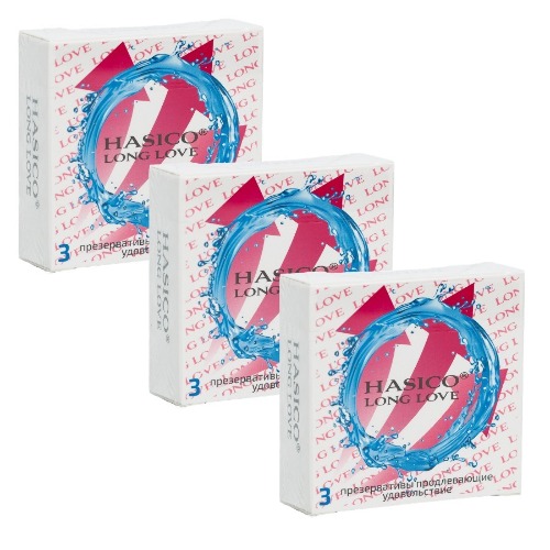 Набор из 3х упаковок ПРЕЗЕРВАТИВЫ HASICO LONGER ПРОДЛЕВАЮЩИЕ N3