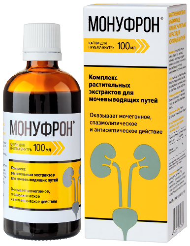 МОНУФРОН КОМПЛЕКС РАСТИТЕЛЬНЫХ ЭКСТРАКТОВ ДЛЯ МОЧЕВЫВОДЯЩИХ ПУТЕЙ