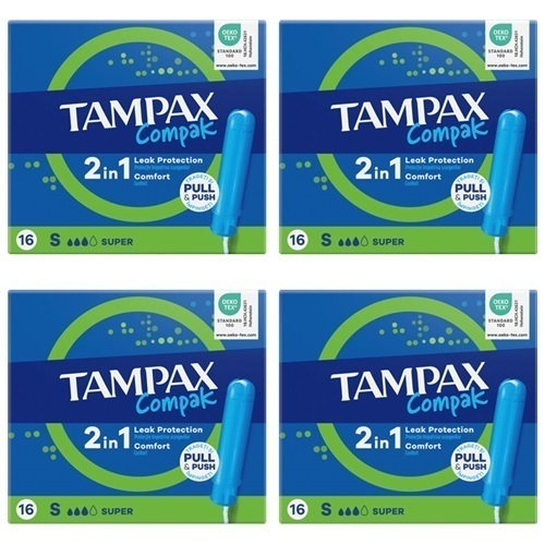 Набор из 4-х уп Tampax тампоны compak super с аппликатором N16 со скидкой