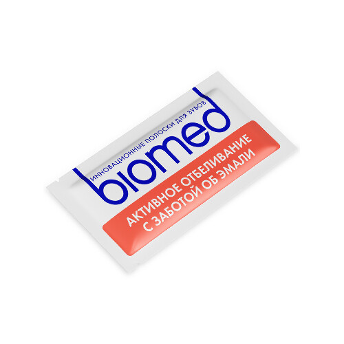 Biomed healthywhite полоски для зубов активное отбеливание с заботой об эмали гуава 7 пар