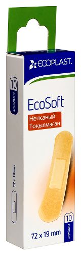 ECOPLAST НАБОР ПЛАСТЫРЕЙ МЕД НЕТКАН ECOSOFT 72Х19ММ N10