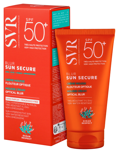 Svr sun secure безопасное солнце крем-мусс с эффектом фотошопа без отдушки spf50+ 50 мл