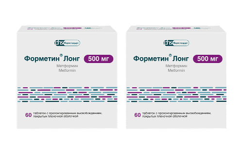 Набор из 2х уп. Форметин Лонг 500мг №60 таб - со скидкой
