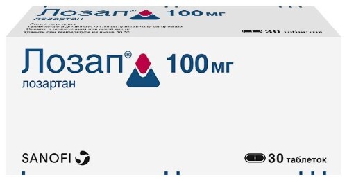 Купить Лозап 100 мг 30 шт. таблетки, покрытые пленочной оболочкой цена