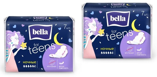Набор Bella прокладки for teens ночные с мягкой поверхностью n7 из 2 уп со скидкой