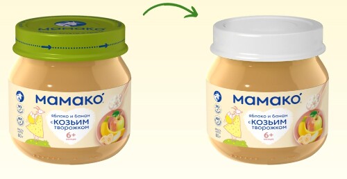 Мамако пюре из яблок с бананом и козьим творогом 80 гр