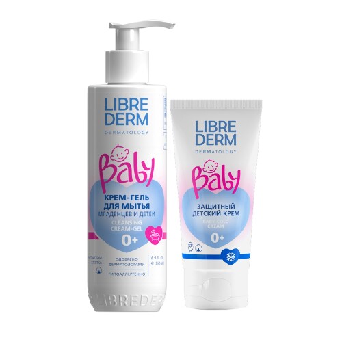 Набор ЛИБРИДЕРМ BABY: Крем-гель д/мытья новорожденных/млад/детей + Крем защитный