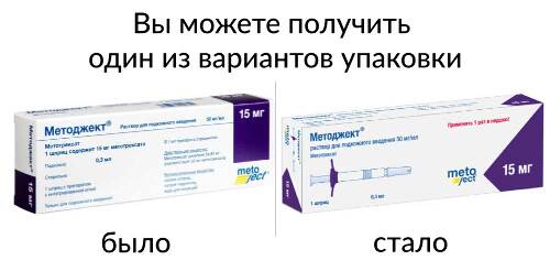 Методжект раствор для подкожного введения 15 мг/0,3 мл раствор для подкожного введения шприц 1 шт.