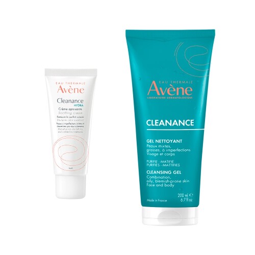 Набор AVENE КЛИНАНС ГИДРА КРЕМ УСПОКАИВАЮЩИЙ 40МЛ + AVENE КЛИНАНС ГЕЛЬ ОЧИЩАЮЩИЙ МАТИРУЮЩИЙ 200МЛ