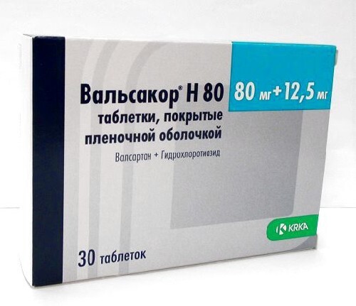 Купить ВАЛЬСАКОР Н 80 0,08+0,0125 N30 ТАБЛ П/ПЛЕН/ОБОЛОЧ цена
