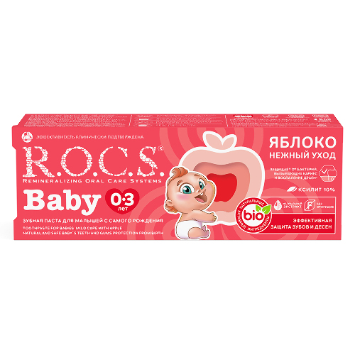Rocs зубная паста baby яблоко 45 гр