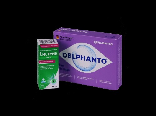 Набор Дельфанто (60 мг) 30 капс по 300мг + Систейн ультра средство офтальмологическое 15мл со скидкой