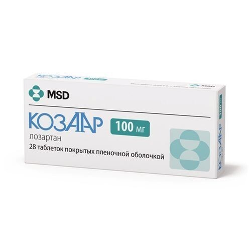 Козаар 100 мг 28 шт. таблетки, покрытые пленочной оболочкой