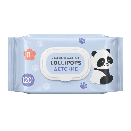 Lollipops салфетки влажные детские 120 шт./с клапаном/эркафарм