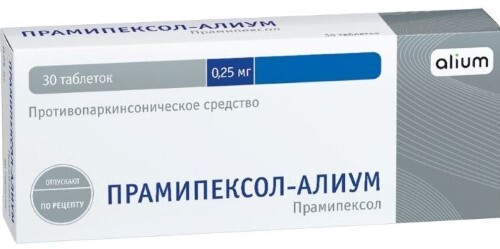 Прамипексол-алиум 0,25 мг 30 шт. таблетки