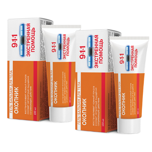 Купить 911 Экстренная помощь окопник гель-бальзам 100 мл по цене 130 руб в Москве 911 Экстренная помощь окопник гель-бальзам 100 мл